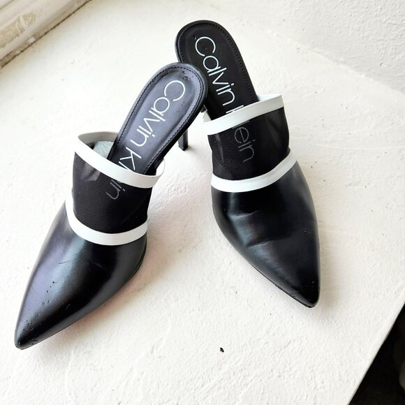 sleek and modern pair of Calvin Klein mules. Size 9 1/2 - Picture 5 of 11